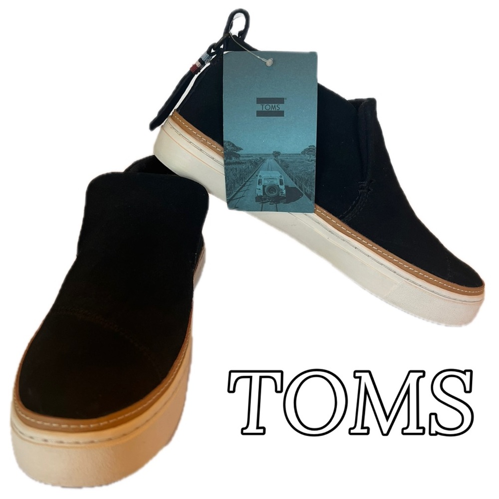 Toms Paxton black suede water resistant shoe Size 6.5